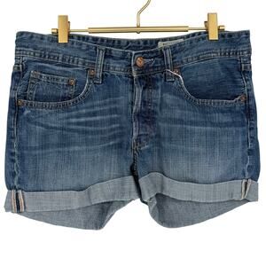 H&M Boyfriend Denim Shorts Women's Size 8 Loose Fit Cuff Jorts Casual Summer